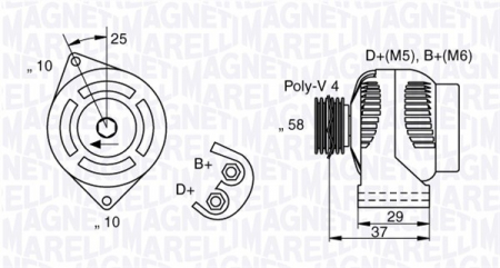 Alternator (12V, 75A) potrivit SMART CABRIO, CITY-COUPE, FORTWO, ROADSTER 0.6/0.7 07.98-01.07