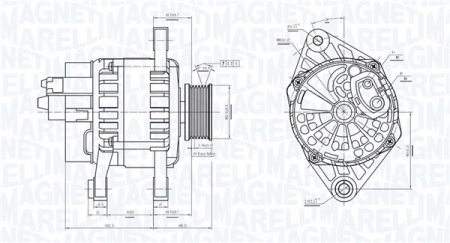 Alternator (12V, 90A) potrivit ALFA ROMEO 147, 156, 166, GT, GTV, SPIDER; FIAT BARCHETTA, PUNTO, STILO; LANCIA LYBRA 1.6/1.8/2.0 04.95-03.12