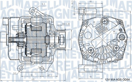 Alternatoare Electromotoare - Alternator potrivit FIAT GRANDE PUNTO 1.3D 2005-2013 - (12V, 90A)