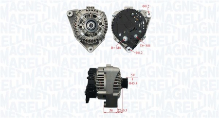 Alternatoare Electromotoare - Alternator potrivit BMW 3 (E36), 5 (E34); OPEL OMEGA B 2.5D 1991-2003 - (12V, 95A)