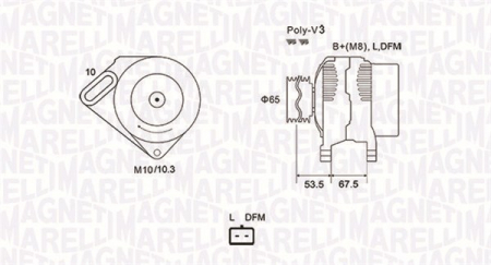 Alternator (12V, 95A) potrivit DACIA LOGAN, LOGAN II, LOGAN MCV II, SANDERO, SANDERO II; NISSAN KUBISTAR; RENAULT CLIO II, CLIO II/HATCHBACK, CLIO III, KANGOO, KANGOO EXPRESS 1.2-2.0 08.97-