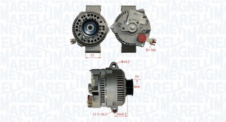 Alternatoare Electromotoare - Alternator potrivit FORD MONDEO I, MONDEO II 1.8D/2.5 1993-2000 - (12V, 95A)