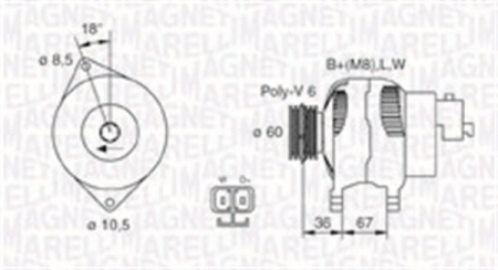 Alternator (14V, 100A) HONDA CIVIC VII; OPEL ASTRA G, COMBO, CORSA C, MERIVA A 1.7D dupa 2000 Piese Auto - Alternator (14V, 100A) HONDA CIVIC VII; OPEL ASTRA G, COMBO, CORSA C, MERIVA A 1.7D dupa 2000