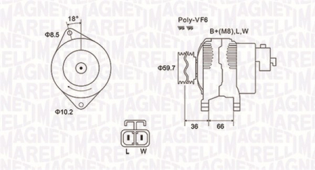 Alternator (14V, 100A) OPEL COMBO, COMBO TOUR, CORSA C, MERIVA A 1.7D dupa 2003 Piese Auto - Alternator (14V, 100A) OPEL COMBO, COMBO TOUR, CORSA C, MERIVA A 1.7D dupa 2003