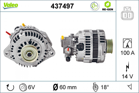 Alternator potrivit HONDA CIVIC VII; OPEL ASTRA G, ASTRA G/KOMBI, COMBO TOUR, COMBO/MINIVAN, CORSA C, CORSA C/HATCHBACK, MERIVA A 1.3D/1.7D dupa 2000 - (14V, 100A) [2]