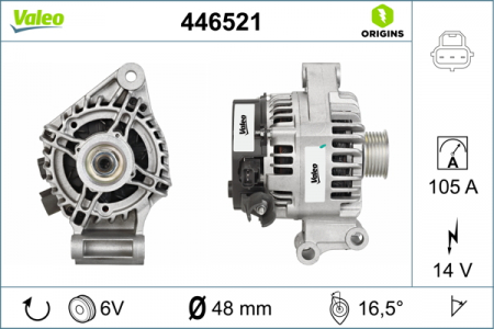Alternatoare Electromotoare - Alternator potrivit FORD C-MAX, FIESTA V, FOCUS C-MAX, FOCUS I, FOCUS II, FUSION 1.25-2.0 1998-2012 - (14V, 105A)