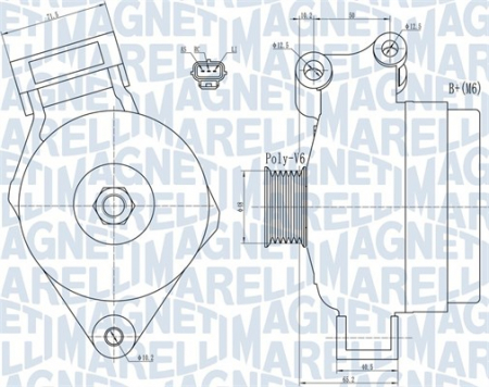 Alternator (14V, 105A) potrivit FORD FOCUS II 1.4 07.04-09.12 [2]