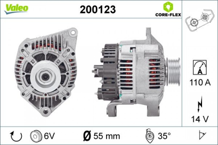 Alternator (14V, 110A) potrivit RENAULT ESPACE III, LAGUNA I, SAFRANE II 2.2D 11.93-03.01 [0]