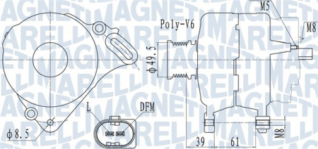 Alternator (14V, 110A) potrivit SEAT CORDOBA, IBIZA III, IBIZA IV; SKODA FABIA II, ROOMSTER; VW POLO 1.4D/1.9D 04.05-06.10