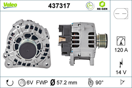 Alternator potrivit AUDI A2, A3, A4 B5, A6 C4, A6 C5, TT; FORD GALAXY I; SEAT ALHAMBRA, AROSA, CORDOBA, CORDOBA VARIO, IBIZA II, IBIZA III, IBIZA IV, IBIZA IV SC, INCA 1.0-3.2 dupa 1990 (14V, 120A) [2]