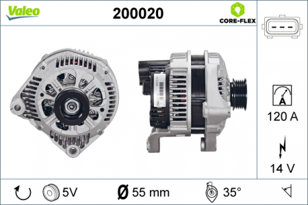 Alternatoare Electromotoare - Alternator potrivit BMW 3 (E46), 5 (E39), 7 (E38), X5 (E53) 2.0D/2.5D/3.0D 1996-2004 - (14V, 120A)