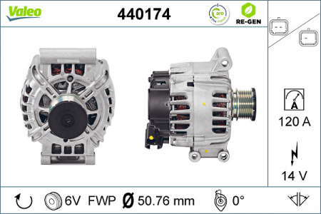 Alternatoare Electromotoare - Alternator potrivit CITROEN BERLINGO MULTISPACE, BERLINGO/MINIVAN, C3 II, C3 PICASSO, C4, C4 GRAND PICASSO I, C4 GRAND PICASSO II, C4 I, C4 II, C4 PICASSO I 1.4-2.0D dupa 2006 - (14V, 120A)
