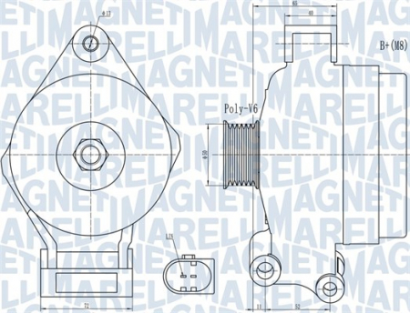 Alternatoare Electromotoare - Alternator potrivit FORD B-MAX, C-MAX II, ECOSPORT, FIESTA VI, FOCUS III, KA+ III 1.2-1.6LPG dupa 2008 - (14V, 120A)