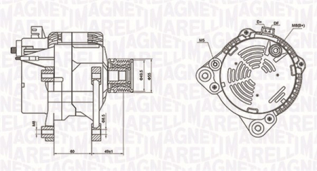 Alternatoare Electromotoare - Alternator potrivit FORD GALAXY I; SEAT ALHAMBRA, CORDOBA, CORDOBA VARIO, IBIZA II, INCA, TOLEDO I; VW CADDY II, CADDY II/MINIVAN, GOLF III, GOLF IV 1.7D-2.9 1993-2004 - (14V, 120A)