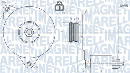 Alternatoare Electromotoare - Alternator potrivit HYUNDAI ELANTRA IV, I20 I, I30, MATRIX; KIA CARENS III, CEE'D, CERATO I, PRO CEE'D, RIO II, SOUL I, VENGA 1.1D-1.6D dupa 2004 - (14V, 120A)