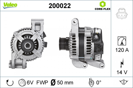 Alternator (14V, 120A) potrivit VOLVO C30, S40 II, V50; FORD C-MAX, FOCUS C-MAX, FOCUS II 1.4-2.5 10.03-12.12 [0]