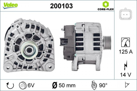 Alternator (14V, 125A) potrivit NISSAN INTERSTAR, PRIMASTAR; OPEL MOVANO A, VIVARO A; RENAULT AVANTIME, ESPACE III, LAGUNA II, MASTER II, TRAFIC II, VEL SATIS 1.8-2.5D 07.00- [2]