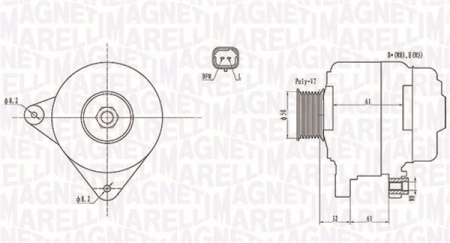 Alternator (14V, 150A) HYUNDAI GRANDEUR; NISSAN PRIMASTAR; OPEL VIVARO A; RENAULT ESPACE IV, LAGUNA, LAGUNA II, LAGUNA III, TRAFIC II, VEL SATIS 2.0D/2.2D dupa 2005
