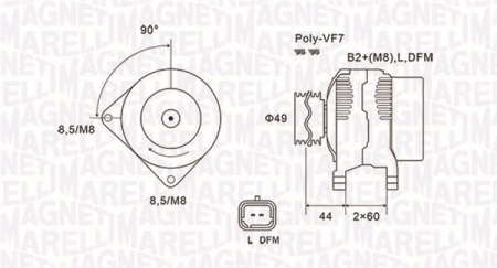 Piese Auto - Alternator (14V, 150A) NISSAN INTERSTAR; OPEL MOVANO; RENAULT LAGUNA II, MASTER II, TRAFIC II 1.9D/2.5D dupa 2001