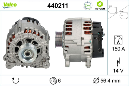 Alternator (14V, 150A) potrivit AUDI A4 ALLROAD B8, A4 B8, A5, Q5 2.7D/3.0D/3.2 06.07-05.17 [0]