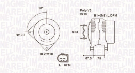 Alternator (14V, 150A) potrivit BMW 3 (E46) 2.0D/3.0D 02.98-05.05
