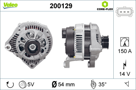 Alternator potrivit BMW 3 (E46), 5 (E39), 7 (E38), X5 (E53); LAND ROVER RANGE ROVER III; OPEL OMEGA B 2.0D/2.5D/3.0D 1996-2012 (14V, 150A) [2]