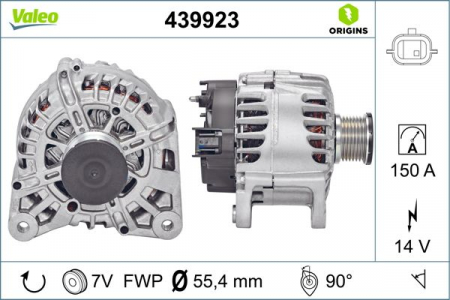 Alternator (14V, 150A) potrivit NISSAN PULSAR, QASHQAI II, X-TRAIL III; RENAULT ESPACE V, GRAND SCENIC IV, KADJAR, KOLEOS II, MEGANE IV, SCENIC IV, TALISMAN, TRAFIC III 1.2-2.0D 11.13- [2]