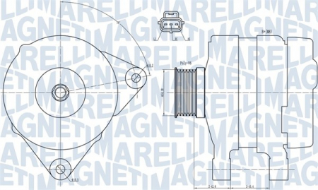 Alternatoare Electromotoare - Alternator potrivit VOLVO C30, C70 II, S40 II, V50; FORD C-MAX, FIESTA V, FOCUS C-MAX, FOCUS II, FUSION, KUGA I; MAZDA 3 1.6-2.0D 2003-2013 - (14V, 150A)