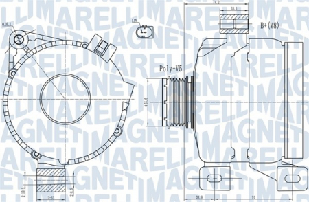 Alternatoare Electromotoare - Alternator potrivit VOLVO C30, C70 II, S40 II, V50; FORD KUGA I 2.0D-2.5 2004-2013 - (14V, 150A)