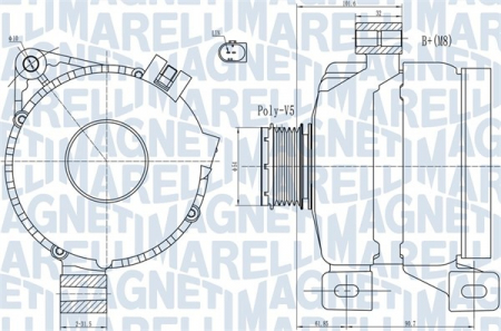 Alternatoare Electromotoare - Alternator potrivit VOLVO S40 II, S80 II, V50, V60 I, V70 III, XC70 II; FORD S-MAX 2.0D-2.5ALK 2006-2016 - (14V, 150A)