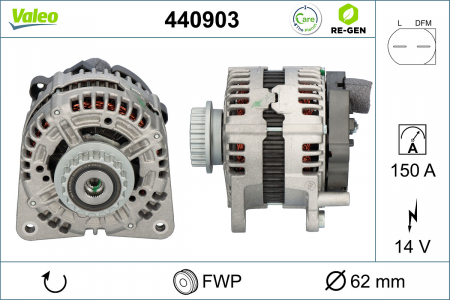 Alternator (14V, 150A) potrivit VW MULTIVAN T5, TOUAREG, TRANSPORTER T5 1.9D-4.2 12.02-05.10 [2]