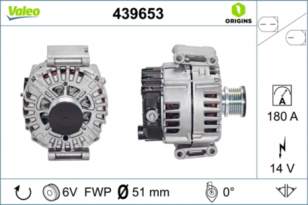 Alternator (14V, 180A) potrivit MERCEDES C T-MODEL (S204), C (W204), CLS (C218), CLS SHOOTING BRAKE (X218), E (A207), E (C207), E T-MODEL (S212), E (W212), GLE (W166), GLK (X204) 1.8-3.0D 09.03- [0]