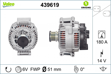 Alternator potrivit MERCEDES SPRINTER 3,5-T (B906), SPRINTER 3-T (B906), SPRINTER 4,6-T (B906), SPRINTER 4-T (B904), SPRINTER 5-T (B906), VIANO (W639) 2.0D-3.0D dupa 2000 - (14V, 180A) [2]
