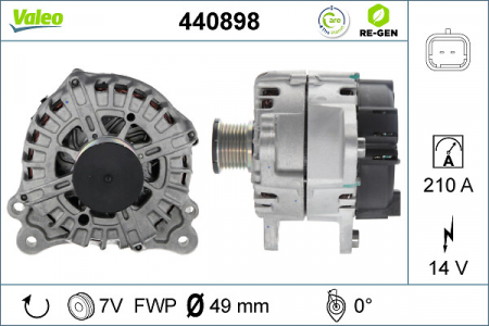 Alternator potrivit RENAULT ESPACE IV, LAGUNA, LAGUNA II, LAGUNA III, VEL SATIS 2.0D dupa 2005 - (14V, 210A) [2]