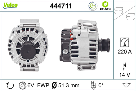 Alternator (14V, 220A, reconditionat) potrivit MERCEDES SPRINTER 3,5-T (B906), SPRINTER 3-T (B906), SPRINTER 4,6-T (B906), SPRINTER 4-T (B904), SPRINTER 5-T (B906) 2.1D-3.5 04.00-12.18 [0]