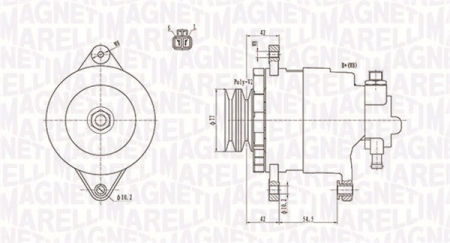 Alternator (14V, 65A) MITSUBISHI L 200, L 300III, L 400, PAJERO II, PAJERO III, PAJERO SPORT I 2.5D dupa 1996