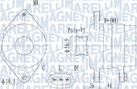 Alternatoare Electromotoare - Alternator potrivit HYUNDAI I10 I, I20 I 1.2/1.2LPG 2008-2015 - (14V, 70A)