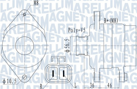 Alternatoare Electromotoare - Alternator potrivit HYUNDAI I10 I, I20 I, IX20 1.2/1.4 2008-2019 - (14V, 70A)