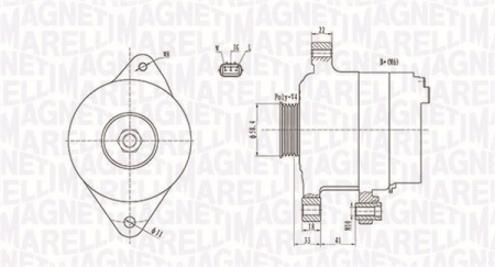 Alternator (14V, 70A) TOYOTA YARIS, YARIS VERSO; VW POLO 1.3-1.5 dupa 1999