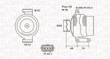 Alternatoare Electromotoare - Alternator potrivit FORD FIESTA V, KA, STREET KA 1.3/1.6 2001-2008 - (14V, 90A)