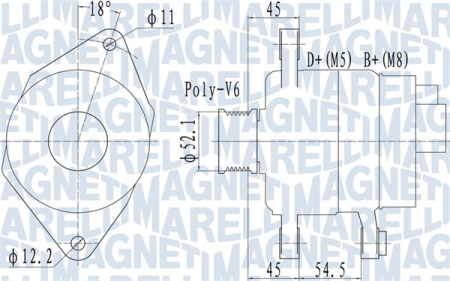 Alternatoare Electromotoare - Alternator potrivit FIAT BRAVO II, IDEA, STILO; LANCIA MUSA 1.9D dupa 2002 - (14V, 90A)