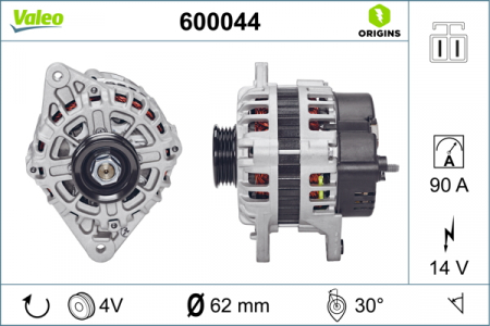 Alternatoare Electromotoare - Alternator potrivit HYUNDAI ACCENT I, ACCENT II, ACCENT III, ACCENT IV, COUPE I, COUPE II, ELANTRA III, ELANTRA IV, ELANTRA V, GETZ, I20 I, I30, MATRIX, TRAJET 1.3-2.0 dupa 1994 - (14V, 90A)