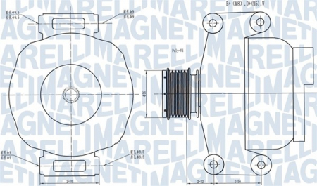 Alternatoare Electromotoare - Alternator potrivit MERCEDES C (W202), SPRINTER 2-T (B901, B902), SPRINTER 3-T (B903), SPRINTER 4-T (B904), V (638/2), VITO (W638) 2.1D/2.2D/2.7D 1997-2006 - (14V, 90A)