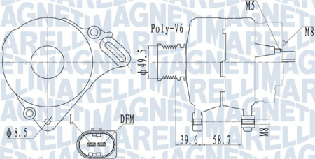 Alternator (14V, 90A) potrivit SEAT CORDOBA, IBIZA III, IBIZA IV, IBIZA IV SC; SKODA FABIA I, FABIA I PRAKTIK, FABIA II, ROOMSTER; VW POLO, POLO IV 1.4D/1.9D 10.01-