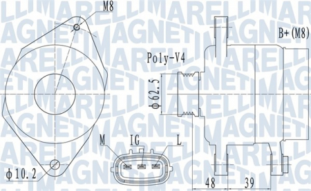 Alternatoare Electromotoare - Alternator potrivit TOYOTA PLATZ, YARIS 1.0 1999-2005 - (14V, 90A)