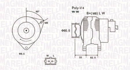 Piese Auto - Alternator (14V, 95A) FORD TRANSIT, TRANSIT TOURNEO 2.4D/2.5D intre 1991-2000
