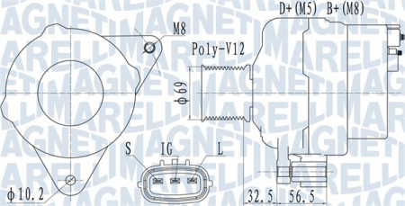 Alternatoare Electromotoare - Alternator potrivit IVECO EUROSTAR, EUROTECH MH, EUROTECH MP, EUROTRAKKER, STRALIS I, TRAKKER I, TRAKKER II 10.3D-8.7D dupa 1993 - (28V, 90A)