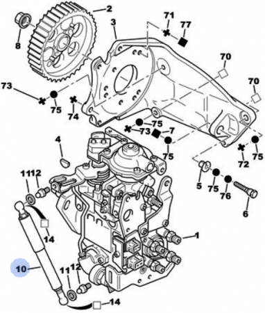Amortizor legatura instalatie injectie CITROEN XANTIA; PEUGEOT 406 1.9D intre 1996-2004 [1]