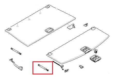 Amortizor portbagaj - Amortizor podea portbagaj spate stanga/dreapta potrivit BMW 5 E61 2004-2010 - 130 N, lungime 223,5 mm, cursa 63 mm