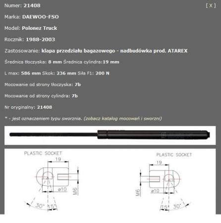 Amortizor portbagaj - Amortizor portbagaj haion lungime maxima: 586mm, SUV:236mm